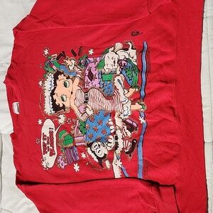 Vintage Betty Boop Christmas Sweater Size XL Color Red
